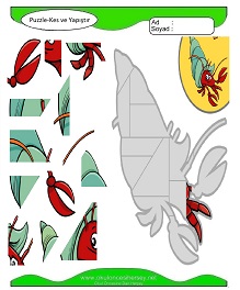 Puzzle Kes Yapıştır Çalışma Sayfaları